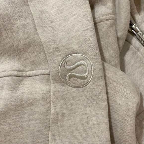 Lululemon Scuba Oversized Half Zip Hoodie XS/S Mojave Tan Beige Sweatshirt - Picture 6 of 8